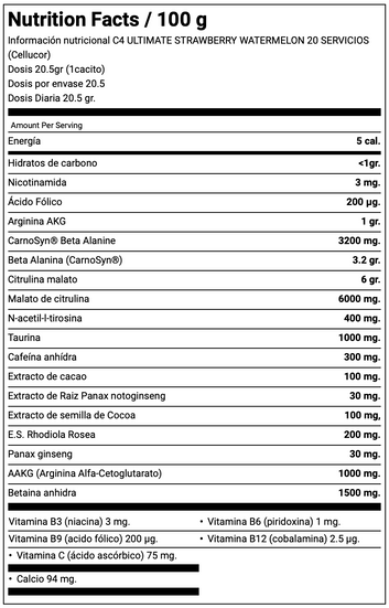 C4 ULTIMATE 20 SERV. CELLUCOR